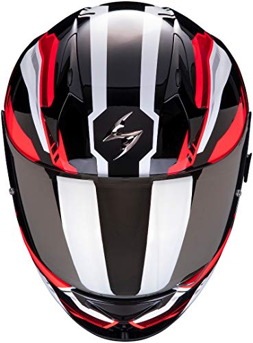 Scorpion Casco de moto EXO-390 BOOST Black-White-Red, Negro/Blanco/Rojo, M