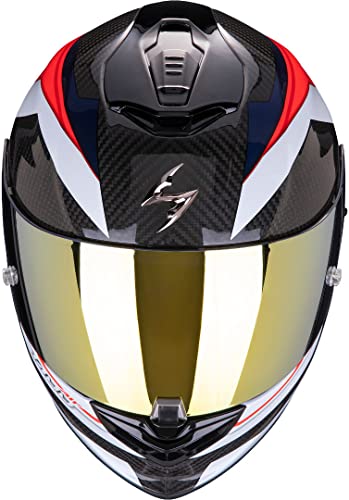 Scorpion EXO-1400 Carbon Air Casco Moto, Hombre, Rojo & Azul, M