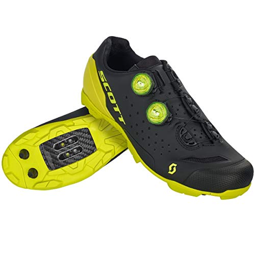 SCOTT MTB RC Zapatillas de Ciclismo, Hombre, Matt Black/Sulphur Yellow, 47