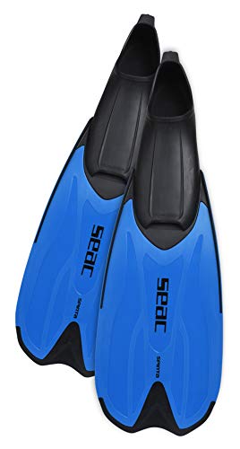 SEAC Set Spinta Conjunto de Snorkeling con máscara de Buceo, Snorkel y Aletas, niños, Adultos Unisex, Azul, 44/45
