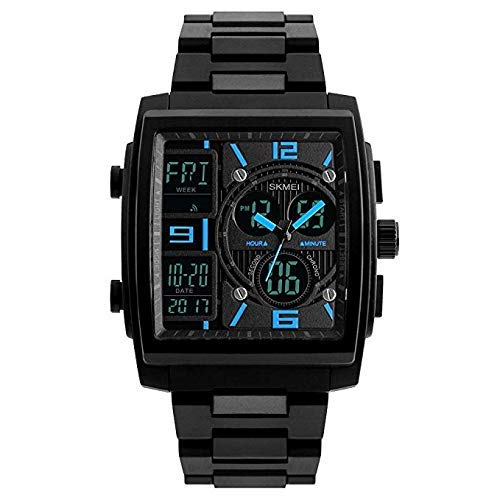 SEESU.U - Reloj Deportivo para Hombre, Resistente al Agua, Digital, cronógrafo, Alarma, Deportivo, a Prueba de vatios, 2 Unidades