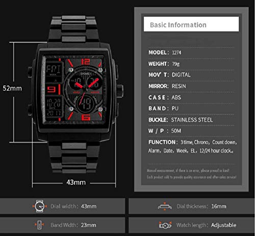 SEESU.U - Reloj Deportivo para Hombre, Resistente al Agua, Digital, cronógrafo, Alarma, Deportivo, a Prueba de vatios, 2 Unidades