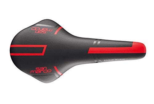 Selle San Marco Concor Racing Sillín, 134 mm, Negro y Rojo