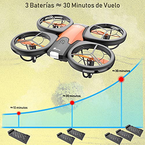 Selvim Mini Drone para Niños, Dron con 3 Baterías, Larga Duración de 24 Minutos, Mini Helicóptero Quadcopter para Principantes, Control Remoto, con Estuche de Transporte