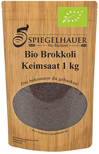 Semillas orgánicas para germinados de brocoli - Semillas para germinar brotes de brocoli - fuente de energía saludable - nutritivas y sabrosas para ensaladas - Contenido: 1kg semillas de brocoli