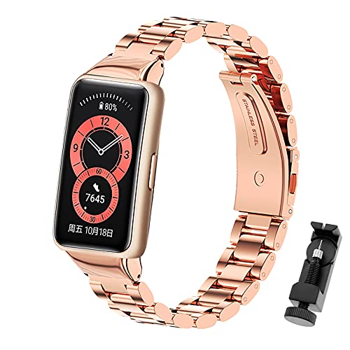 SenMore ​Correa para Huawei Band 6 / Honor Band 6, Pulsera Acero Inoxidable Metal Replacement Band para Huawei Band 6 / Honor Band 6 Correa（No Host）