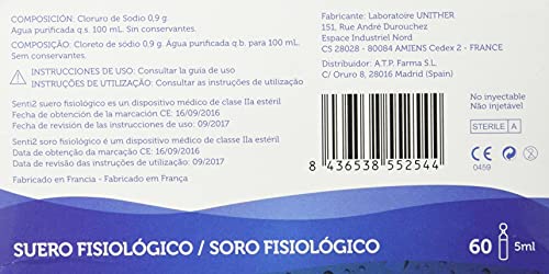 Senti2, Suero fisiológico - 60 monodosis