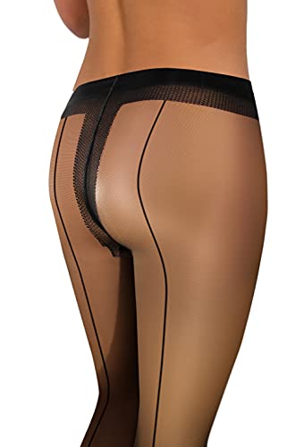 Sesto Senso Medias con fina costura trasera Mujer Transparentes 20 Den Negra Black 2