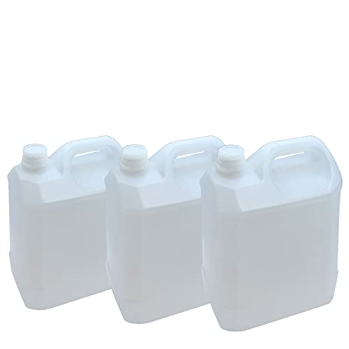 Set de 3 Garrafas de Plástico Alimentario, Bidones de Agua, Tanque Agua, Jarra con plástico 5 litros 26 x 19 x 14 cm