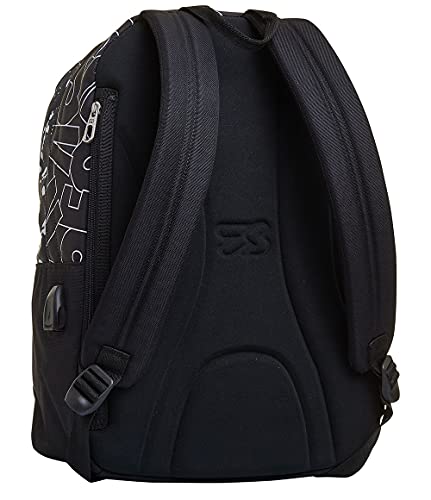 Seven Ischoolpack Mochila, Negro, Talla única Niños y Chicos