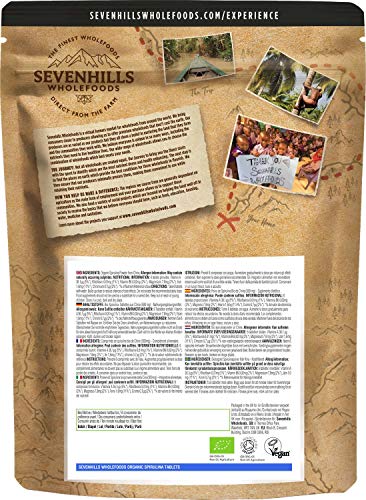 Sevenhills Wholefoods Espirulina Comprimidos Orgánico 500g (1000 x 500mg)