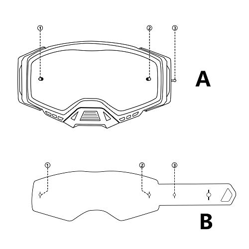 SGTTX Gafas de motocross Tear Offs (5 piezas) Gafas de motocicleta a prueba de polvo ATV Dirtbike Off Road Gafas MX Tear Off (5 piezas)