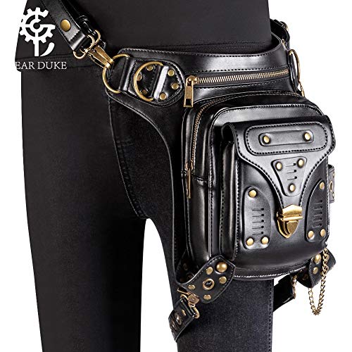 SHANGGUAN Bolsa de explosión Mujer Amazon Ebay Steampunk Retro Motocicleta Bolsa Damas Hombro Bolsa de Mensajero (Color : Black)