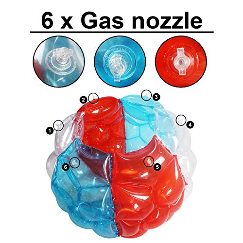 Shangle-sunshine - Bolas de tope hinchables para sumo de bola de burbuja de cuerpo (24 pulgadas, rojo + azul + transparente)