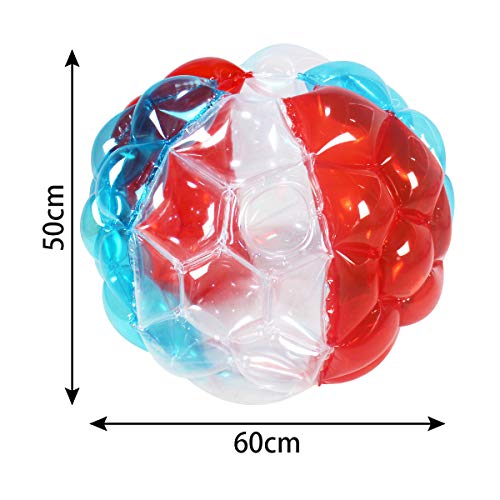 Shangle-sunshine - Bolas de tope hinchables para sumo de bola de burbuja de cuerpo (24 pulgadas, rojo + azul + transparente)