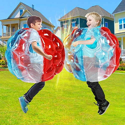 Shangle-sunshine - Bolas de tope hinchables para sumo de bola de burbuja de cuerpo (24 pulgadas, rojo + azul + transparente)