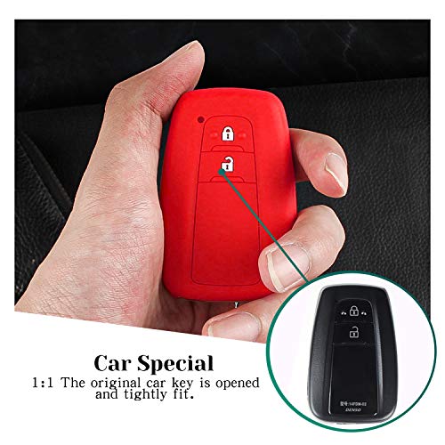 SHAOHAO Funda de silicona TPU para llave de coche C-HR CHR (rojo)