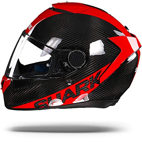 Shark casco de moto Spartan Carbon Skin DRR, color negro/rojo, talla L