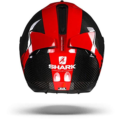 Shark casco de moto Spartan Carbon Skin DRR, color negro/rojo, talla L