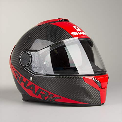 Shark casco de moto Spartan Carbon Skin DRR, color negro/rojo, talla L