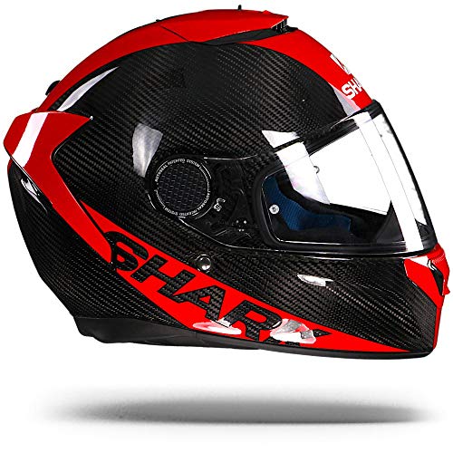 Shark casco de moto Spartan Carbon Skin DRR, color negro/rojo, talla L