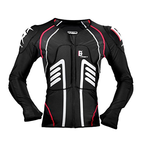 Sharplace Chaqueta para Hombres Armadura Protección de Espalda Codo Hombro de Motoristas Ciclistas - Negro L