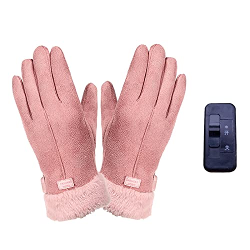 Sharplace Guantes térmicos para Mujer Pantalla táctil Energía de la batería Dedo Completo cálido para Ciclismo de Motocicleta - con Interruptor