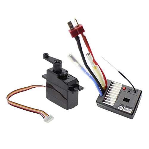 sharprepublic Tablero Receptor 2.4G Y Servo de 6 Kg para Wltoys 144001 1/14 RC Buggy Car Truck