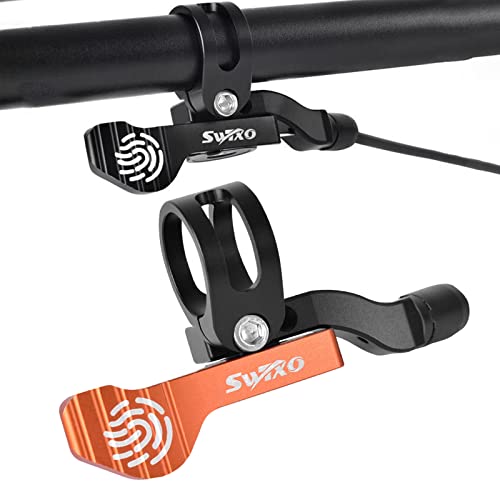 sharprepublic Tija de sillín Ajustable Cuentagotas Palanca remota Montaje de 2 vías Bicicleta de montaña mecánica Manillar de 22,2 mm Cable de acción Suave - Naranja