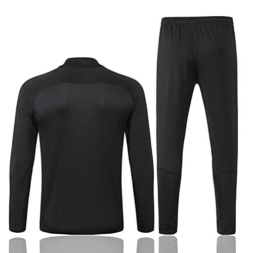 SHCOOCY Chándales de fútbol Portugal para hombre, chándal de entrenamiento de fútbol para club de fútbol PṢG chándal de manga larga para adultos Paris, primavera y otoño unisex (Negro 1, m)