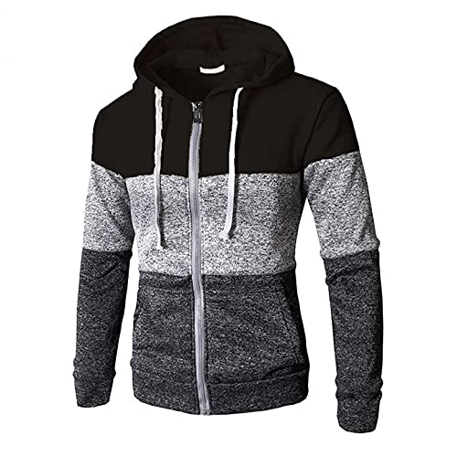 SHOBDW Sudadera con Capucha Hombre Barato Básico Hoodie Manga Larga Suéter Cordón Cremallera Elástico Gruesos Cálido Otoño e Invierno Estilo Deportivo Talla Grande(A,M)