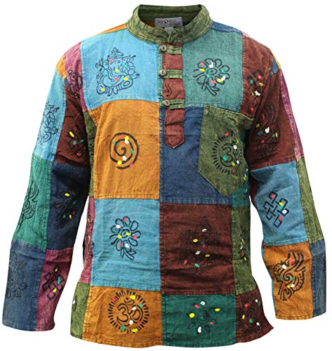 Shopoholic Fashion - Camisa para hombre, diseño ácido multicolor, estilo Hippy multicolor multicolor Large