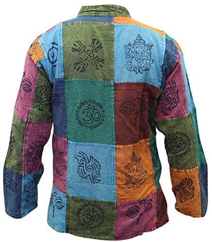 Shopoholic Fashion - Camisa para hombre, diseño ácido multicolor, estilo Hippy multicolor multicolor Large