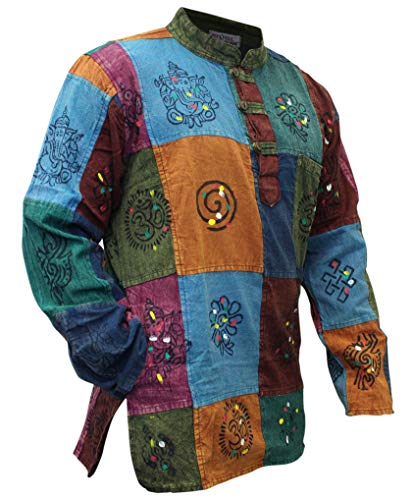 Shopoholic Fashion - Camisa para hombre, diseño ácido multicolor, estilo Hippy multicolor multicolor Large