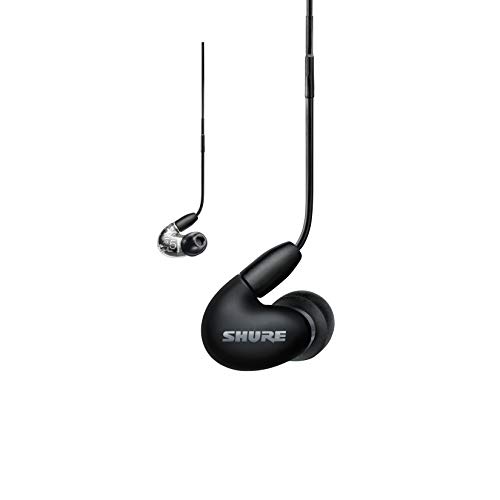 SHURE AONIC 5 Auriculares con aislamiento de sonido con cable, sonido nítido, transductor único, ajuste intraural, cable desmontable, compatible con dispositivos Apple y Android - Color negro