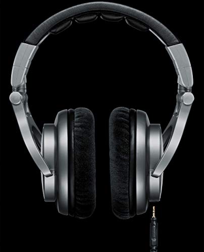 SHURE SRH940-SL-EFS - Auriculares de diseño cerrado, para estudio y aplicaciones profesionales, cable desmontable, almohadillas de terciopelo, plegables - Negro plateado