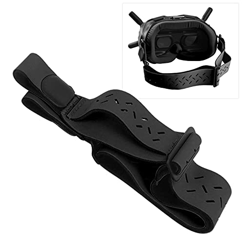 SHYEKYO Diadema de Dos Puntos, Gafas de Vuelo Desmontables y Transpirables Correa para la Cabeza con tecnología de termoformado para Gafas de Vuelo combinadas FPV(Negro)