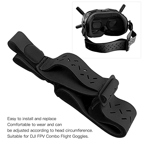SHYEKYO Diadema de Dos Puntos, Gafas de Vuelo Desmontables y Transpirables Correa para la Cabeza con tecnología de termoformado para Gafas de Vuelo combinadas FPV(Negro)