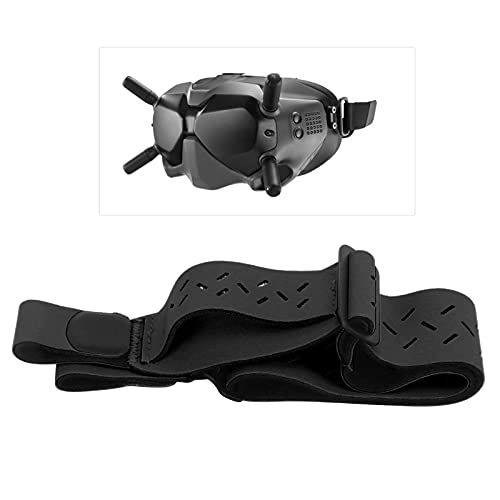 SHYEKYO Diadema de Dos Puntos, Gafas de Vuelo Desmontables y Transpirables Correa para la Cabeza con tecnología de termoformado para Gafas de Vuelo combinadas FPV(Negro)