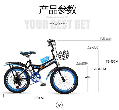 SHZBCDN Bicicleta De Caja De Engranajes De 7 Velocidades, Potente Función De Absorción De Golpes Y Neumáticos Grandes De 22 Pulgadas. Bicicletas Plegables, Adecuadas Para Viajes Urbanos Y Rurales, Col