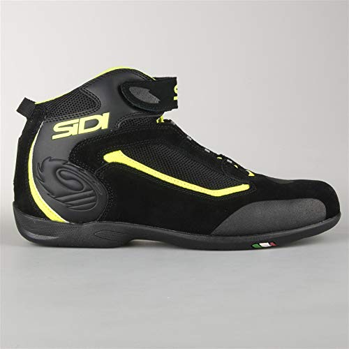 Sidi Gas Botas para Motocicleta, Negro/Amarillo Fluo, 37