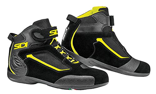 Sidi Gas Botas para Motocicleta, Negro/Amarillo Fluo, 37