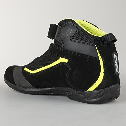 Sidi Gas Botas para Motocicleta, Negro/Amarillo Fluo, 37