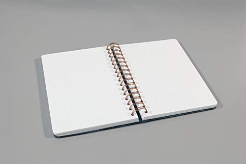 SIGEL JN607 Libreta espiral premium, 16.2 x 21.5 cm, punteado, tapa dura, 2400 páginas, motivo de mármol, violeta/blanco