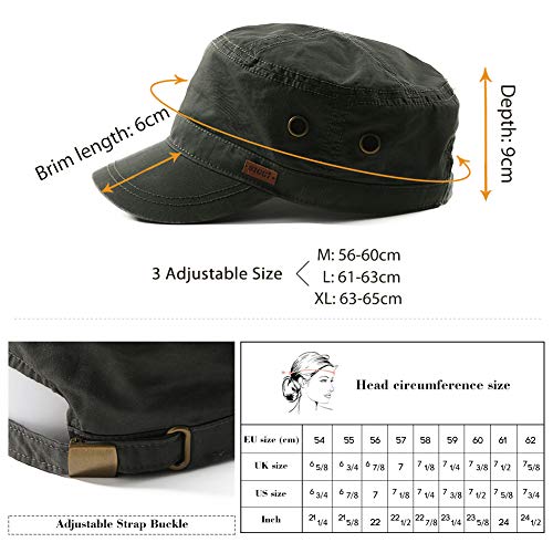 SIGGI Military Army Cap Sun Hiking Sport Baseballcap Men Marrón M