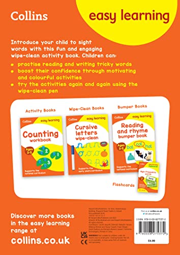Sight Words Age 3-5 Wipe Clean Activity Book: Ideal for home learning (Collins Easy Learning Preschool)