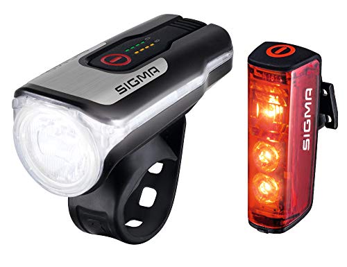 SIGMA SPORT Aura 80 USB/Blaze - Kit de iluminación para coche (cable de alimentación), color negro
