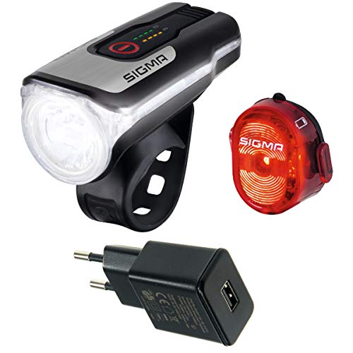 SIGMA SPORT Aura 80 USB/Nugget 2 - Set de iluminación (fuente de alimentación USB), color negro