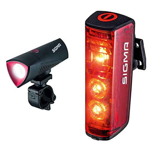 Sigma Sport Faro Delantero Buster 700, Adultos Unisex, Negro + Blaze | Faro de Bicicleta LED | Faro Trasero con batería y con luz de Freno