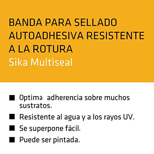 Sika Multiseal SG, Gris, Banda autoadhesiva bituminosa sobre soportes múltiples, para reparación de cubiertas y fisuras en edificios, 10 cmx 12m